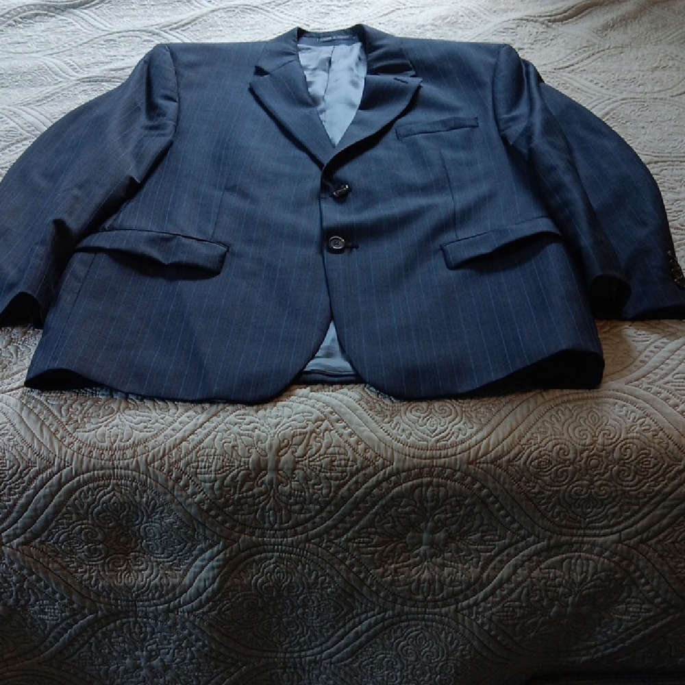 Ralph Ralph Lauren Men's Classic Navy Striped Wool Blazer‎ 44R